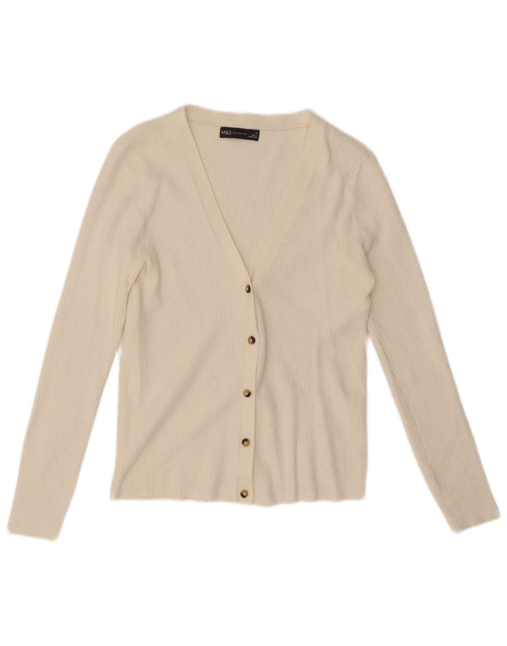Marks & Spencer Γυναικεία Ζακέτα πουλόβερ UK 14 Medium White