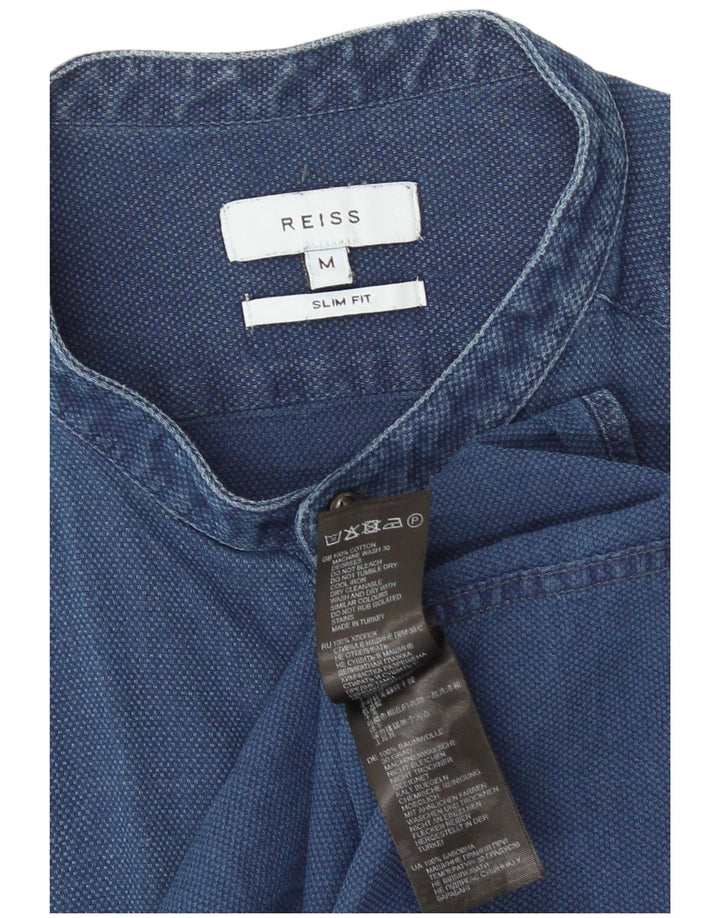Ανδρικό πουκάμισο Reiss Slim Fit Μεσαίο μπλε βαμβακερό