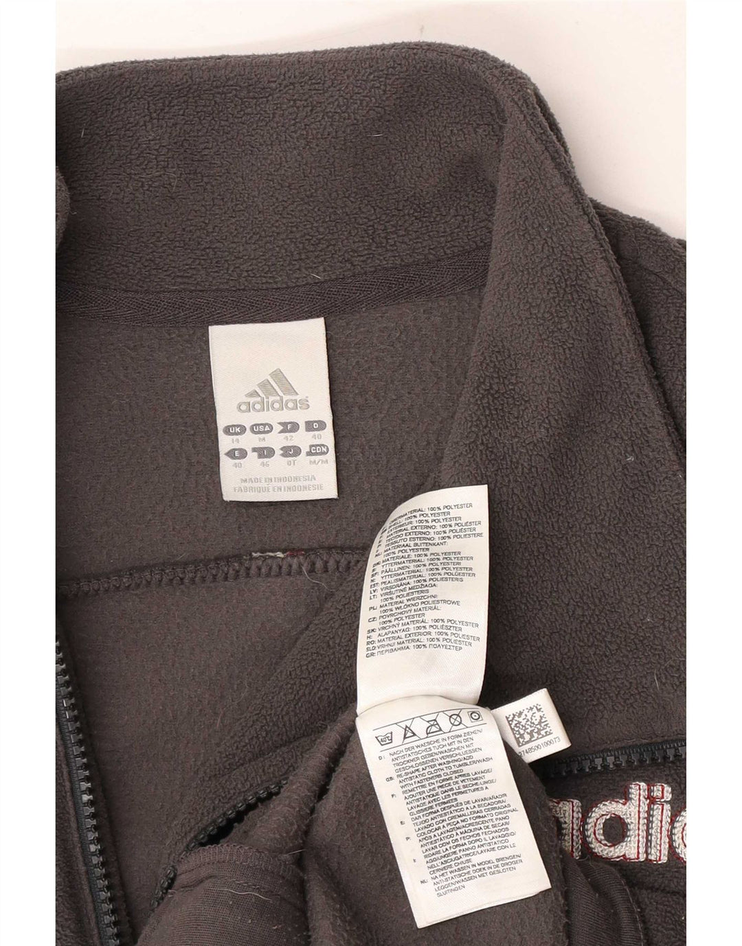 Γυναικείο Γυναικείο Fleece Jacket Adidas UK 14 Medium Grey Polyester