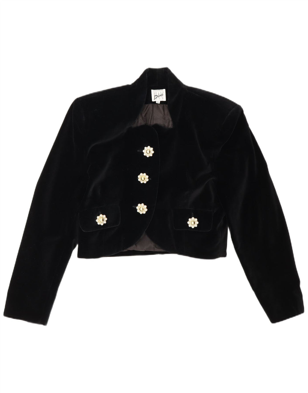 Max Dine Γυναικείο Βελούδινο Μπουλέ Bolero IT 44 Μεσαίο Μαύρο Βαμβακερό