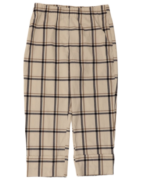 Zara Γυναικείο Cropped Παντελόνι XL W32 L24 White Check Polyester