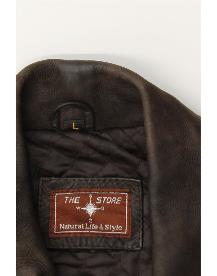 Vintage Ανδρικό Δερμάτινο Μπουφάν UK 40 Large Brown Δερμάτινο