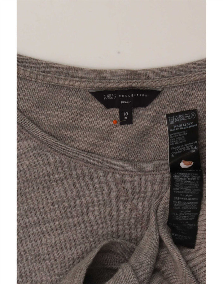 Marks & Spencer Γυναικεία τοπ 3/4 μανίκια UK 10 μικρού γκρι βισκόζη