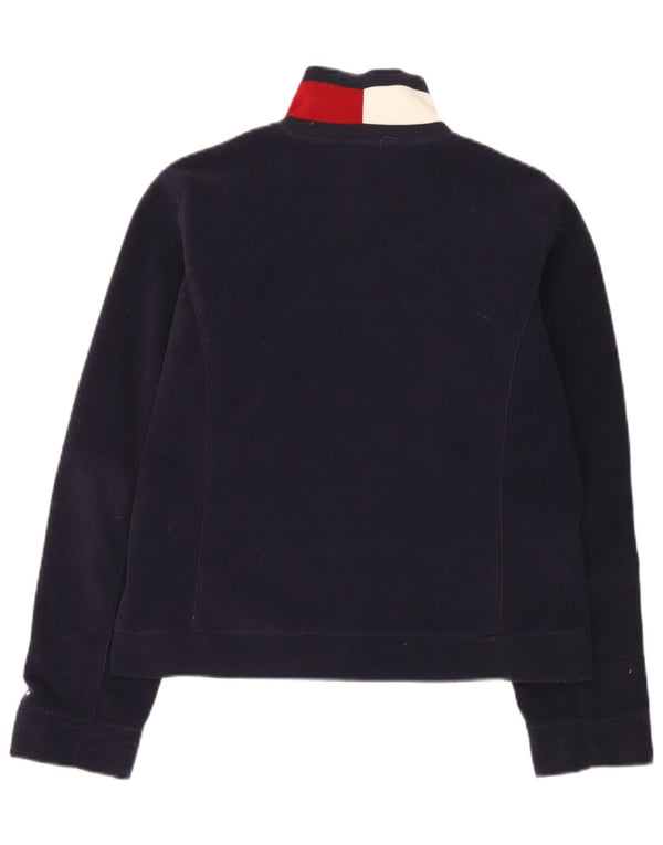 Tommy Hilfiger Γυναικείο Fleece Jacket UK 16 Large Navy Blue Colourblock