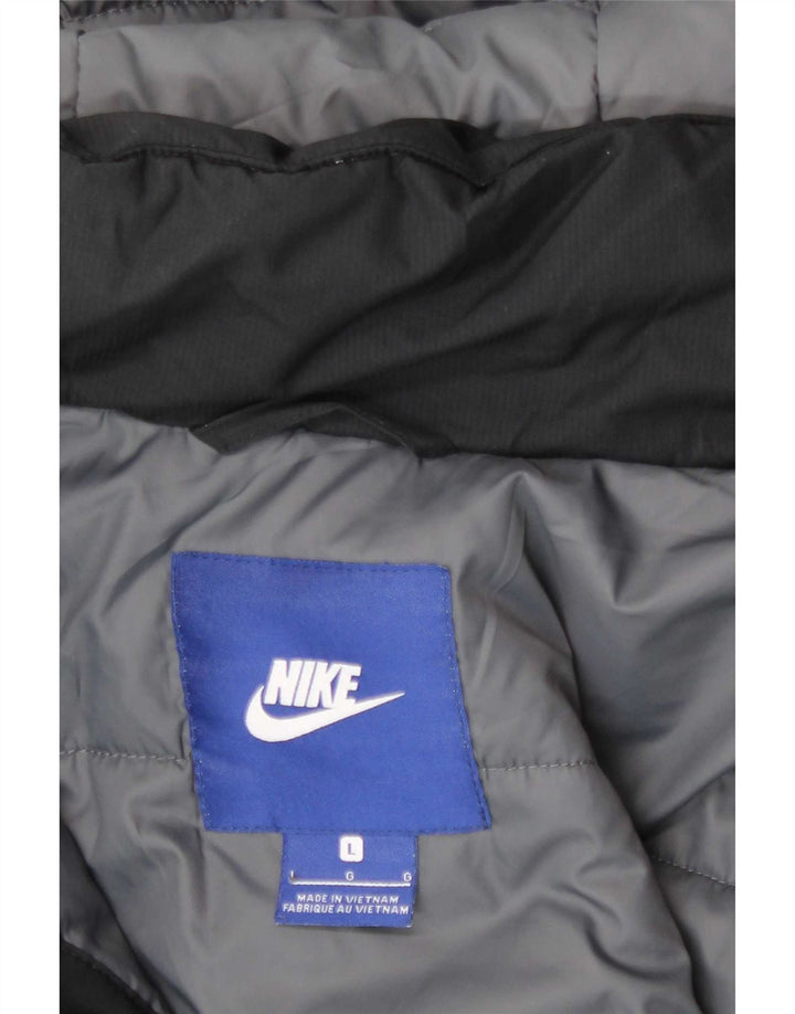 Ανδρικό μπουφάν με κουκούλα Nike UK 40 μεγάλο μαύρο πολυεστέρα