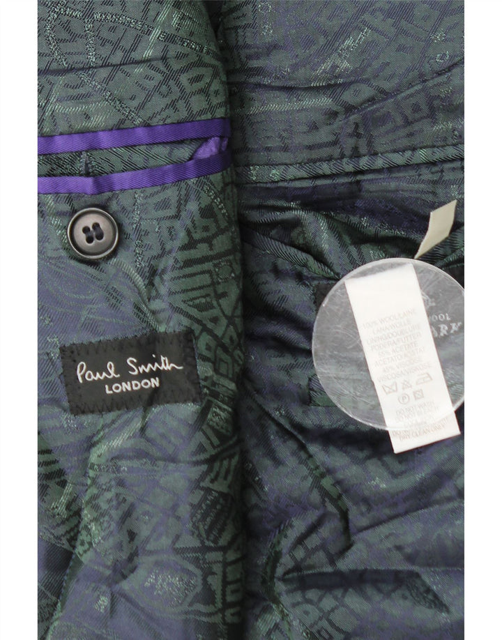 Paul Smith Ανδρικό σακάκι με 3 κουμπιά σακάκι UK 40 μεγάλο Navy Blue Gingham Wool