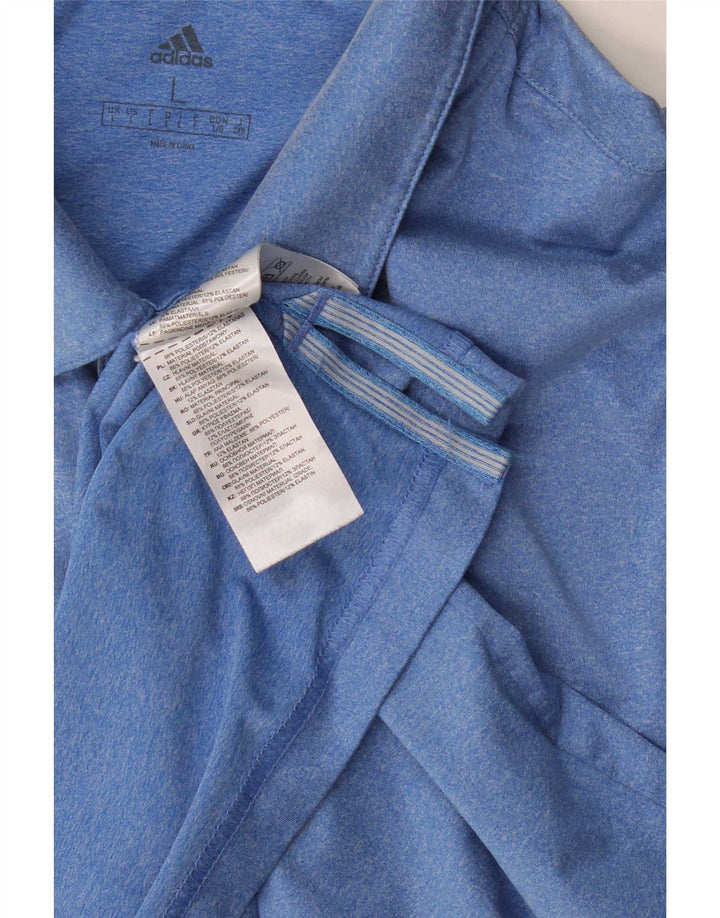 Ανδρικό πουκάμισο Adidas Polo μεγάλο μπλε πολυεστέρα