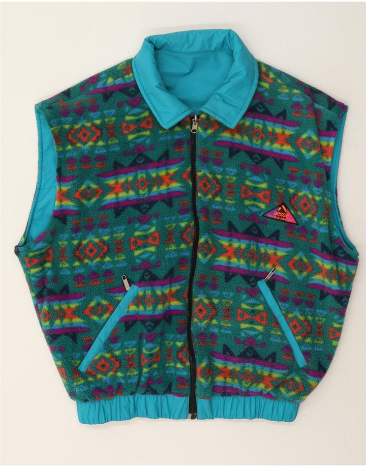 Aesse Ανδρική Loose Fit Reversible Gilet UK 38 Medium Blue Geometric Polyamide