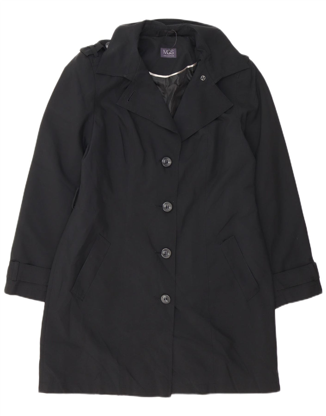 Marks & Spencer Γυναικεία καμπαρντίνα UK 14 Large Black Polyester