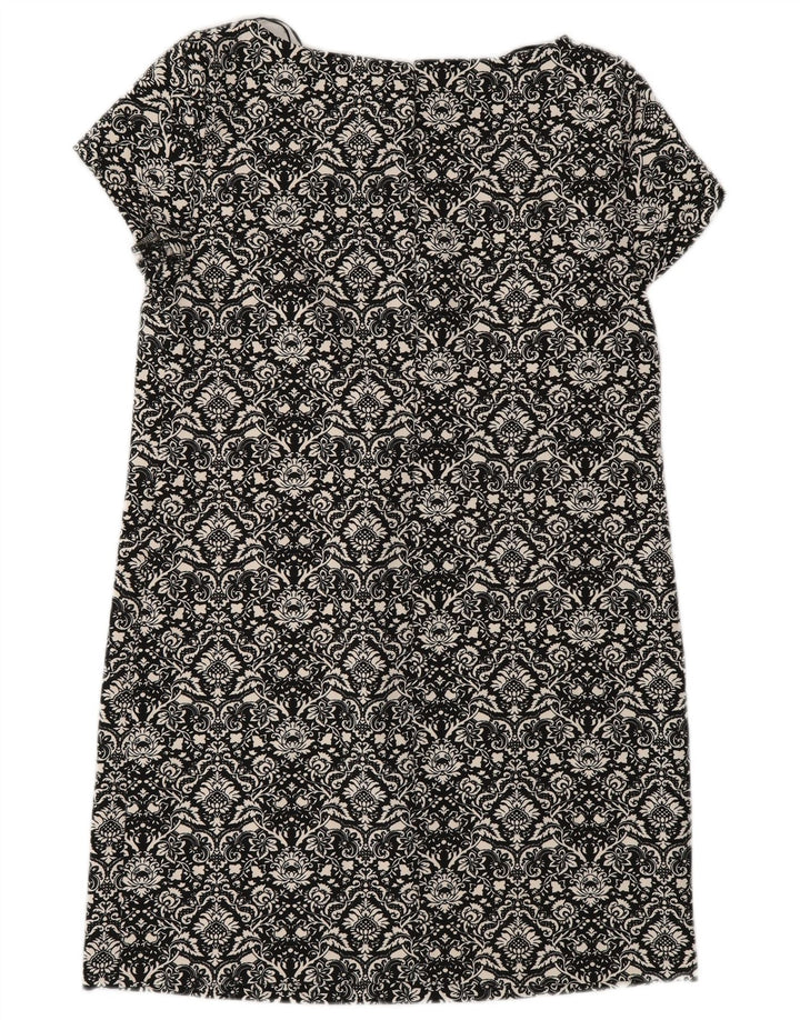 Zara Γυναικείο φόρεμα Shift UK 10 Small Black Floral Polyester