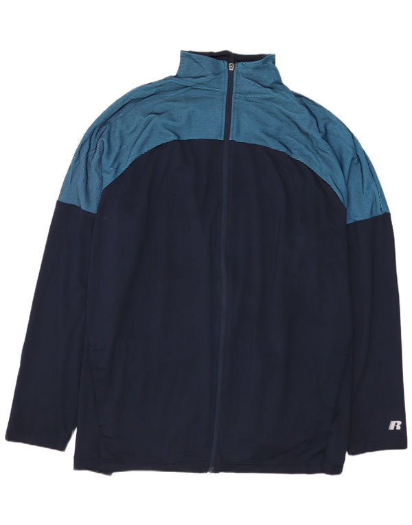 Ανδρική αθλητική φόρμα RUSSELL ATHLETIC Top Jacket 2XL Navy Blue Colorblock