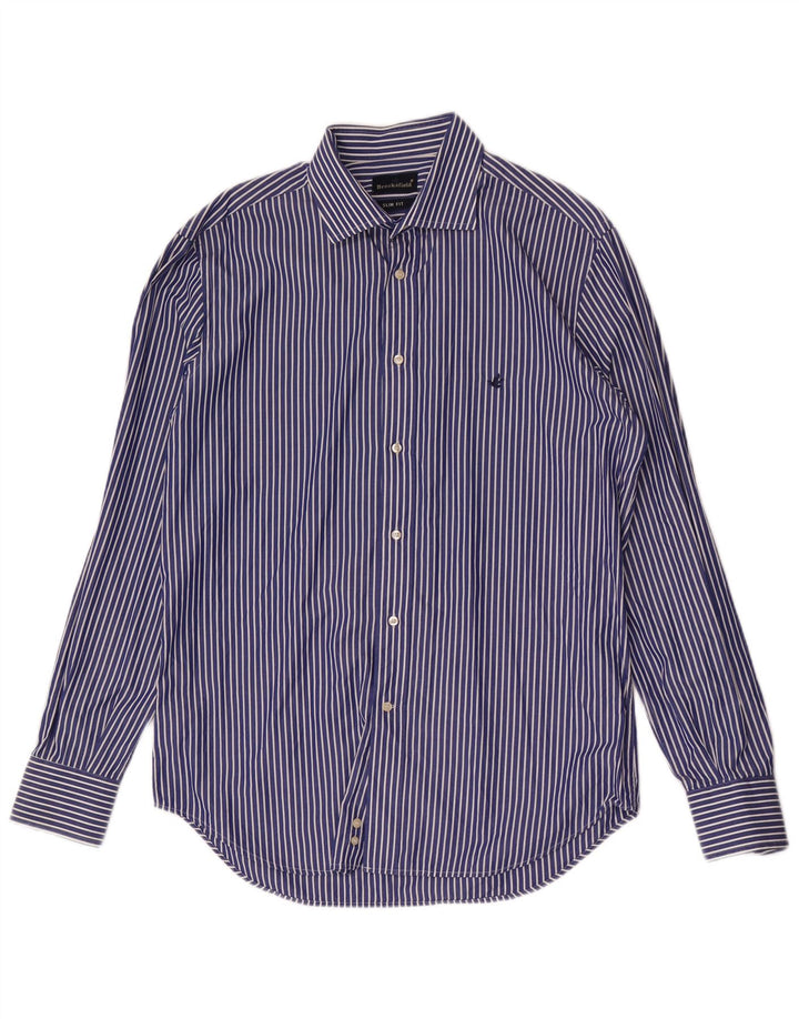 Ανδρικό πουκάμισο Brooksfield Slim Fit Μέγεθος 41 Βαμβακερό μεσαίο μπλε ρίγες