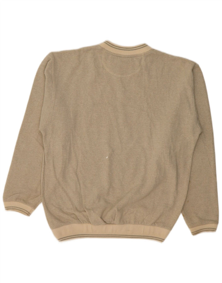 Vintage Ανδρικό Φούτερ Jumper Μεγάλο Μπεζ Βαμβακερό