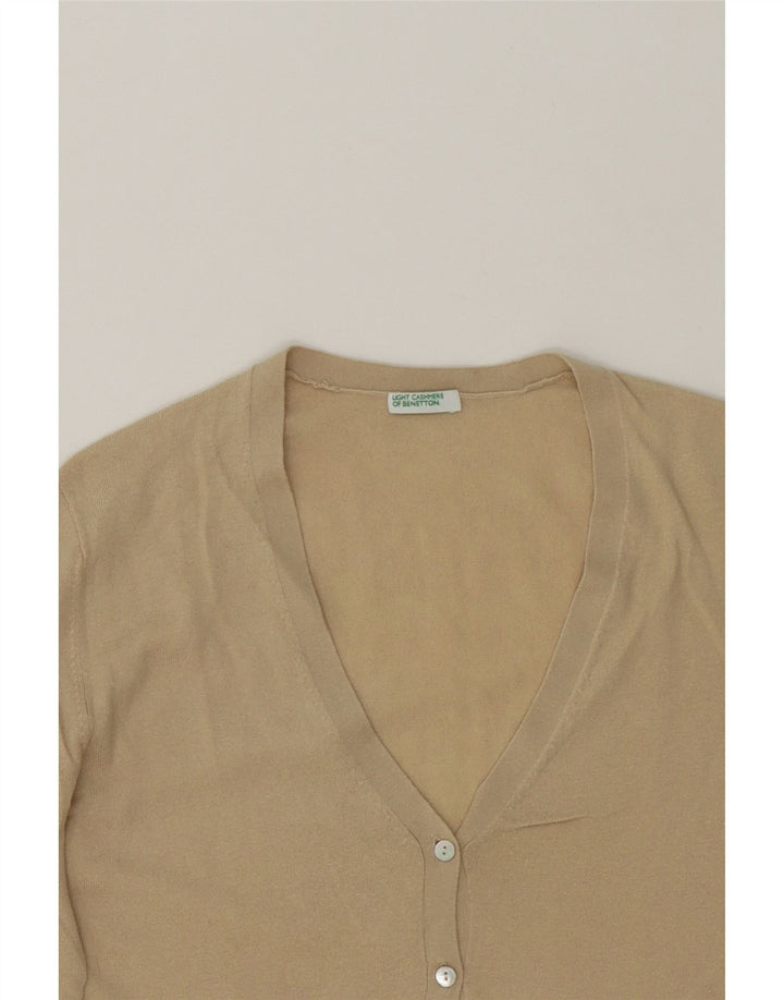 BENETTON Womens Cardigan Sweater UK 14 Medium Beige Vintage Benetton and Second-Hand Benetton from Messina Hembry 