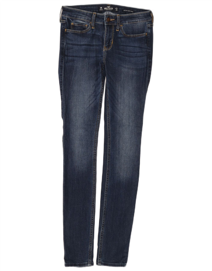 HOLLISTER Γυναικείο Χαμηλό Μέσο Τζιν Σούπερ Skinny US 0 XS W24 L30 Μπλε βαμβακερό
