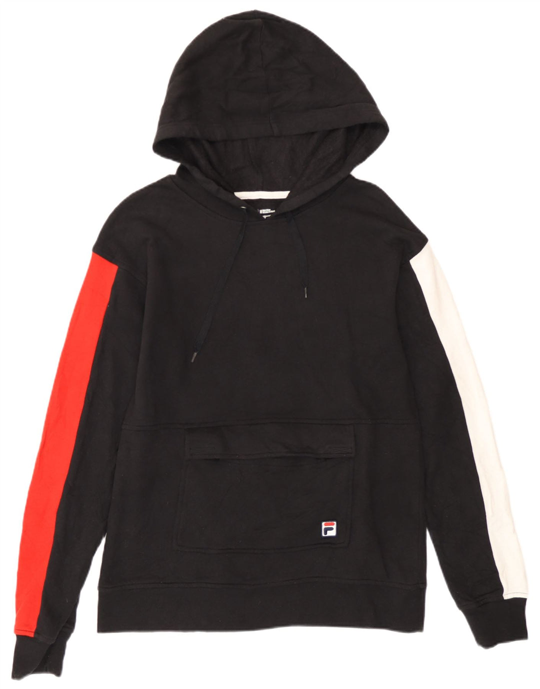 Fila Γυναικείο Hoodie Jumper UK 14 Medium Black Colourblock