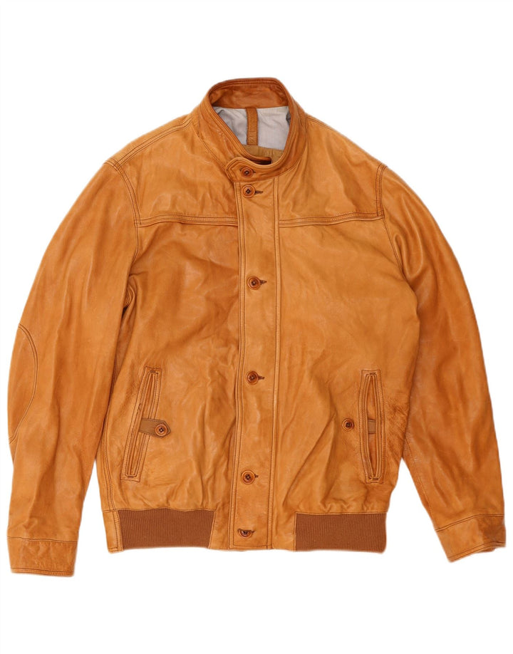 Massimo Dutti Ανδρικό Δερμάτινο Μπουφάν UK 40 Large Brown Δερμάτινο