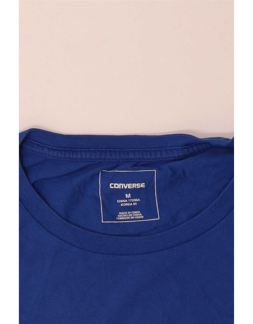 Ανδρικό γραφικό T-Shirt Converse Top από μεσαίο μπλε βαμβακερό
