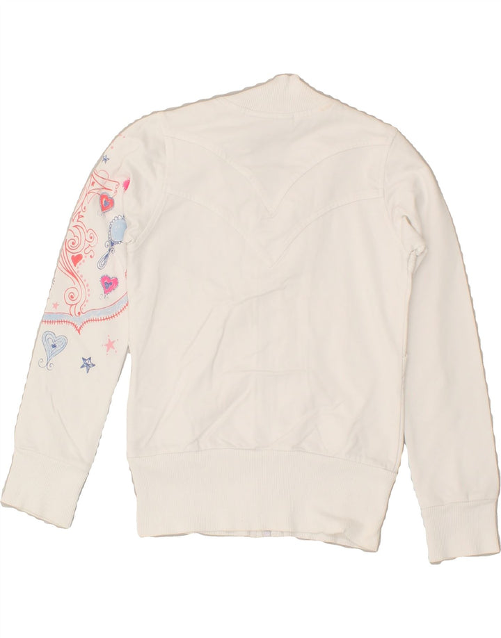 DIESEL Girls Graphic Tracksuit Top Jacket 5-6 Years White Geometric Cotton | Vintage Diesel | Thrift | Second-Hand Diesel | Used Clothing | Messina Hembry 