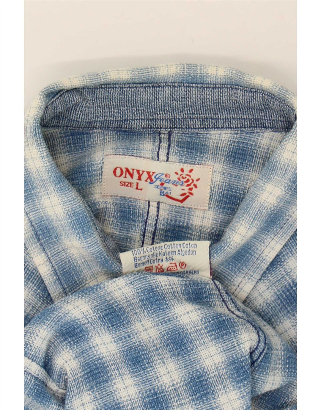 Γυναικείο πουκάμισο Onyx Flannel UK 14 Large Blue Check Cotton