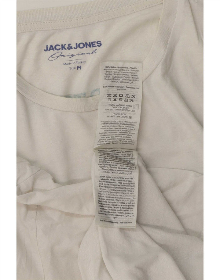Jack & Jones Ανδρικό γραφικό μπλουζάκι Μπλουζάκι, μεσαίο λευκό βαμβακερό