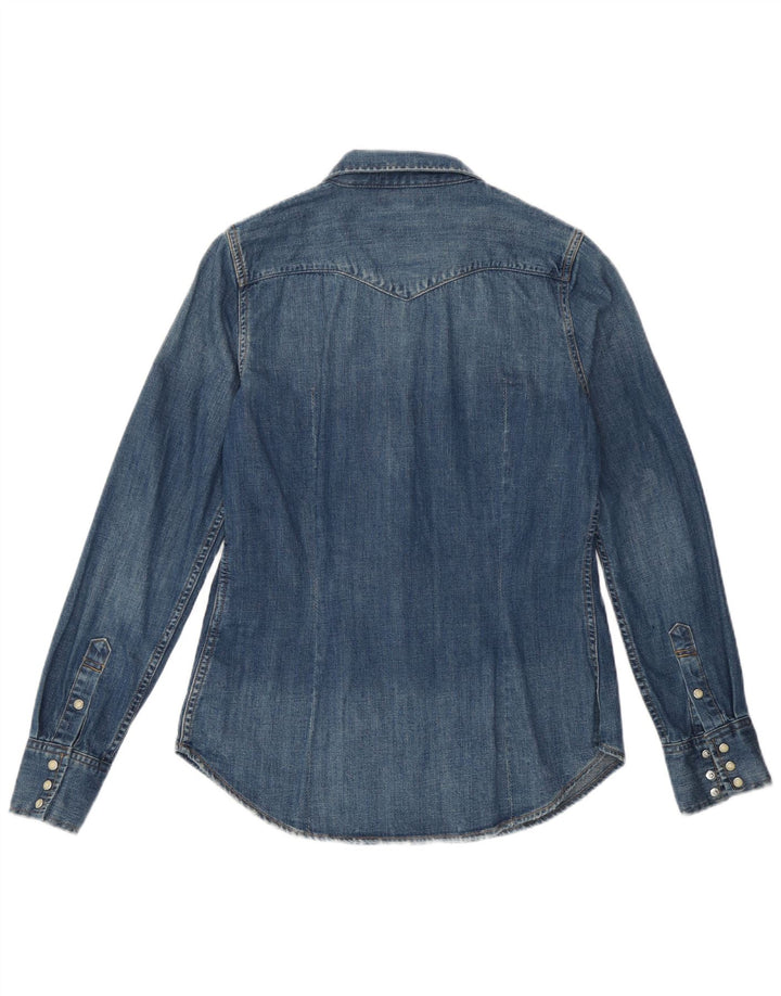 Γυναικείο τζιν πουκάμισο Levi's UK 10 Small μπλε βαμβακερό