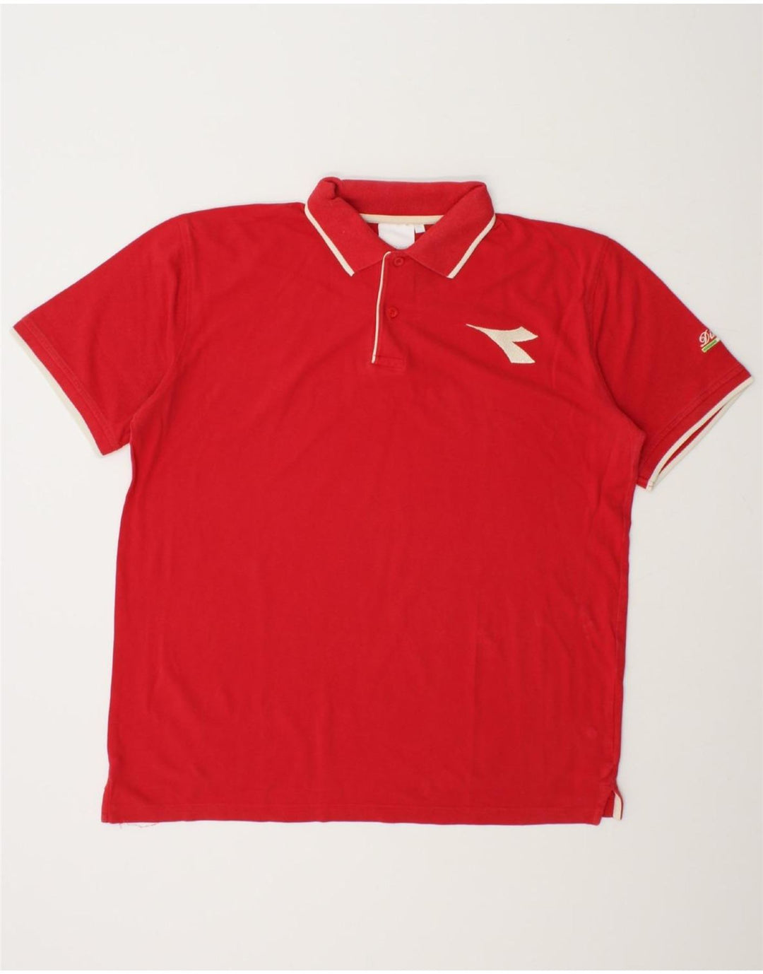 DIADORA Mens Polo Shirt XL Red Cotton Vintage Diadora and Second-Hand Diadora from Messina Hembry 