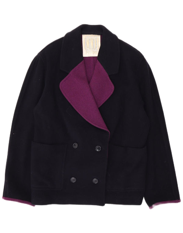 Ferre Γυναικείο παλτό μπιζελιού UK 14 Large Navy Blue