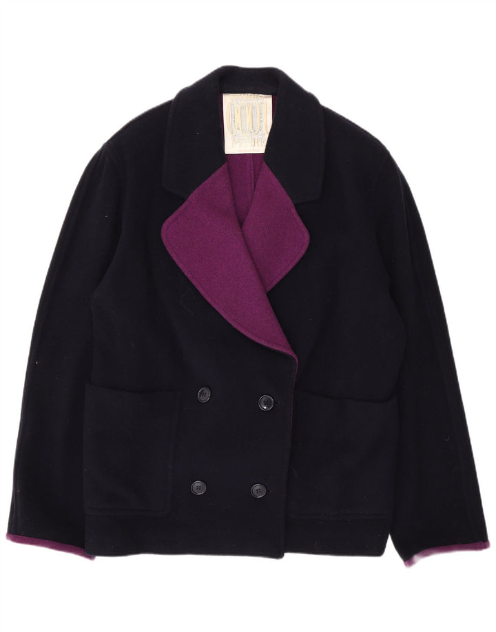 Ferre Γυναικείο παλτό μπιζελιού UK 14 Large Navy Blue