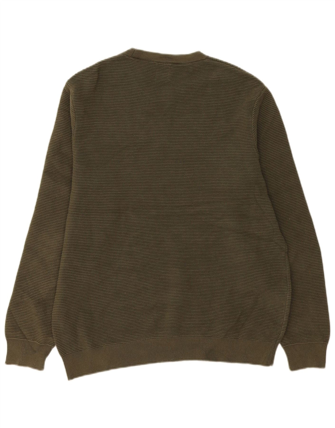Ανδρικό πουλόβερ Zara Crew Neck Jumper Μεγάλο Χακί Βαμβακερό