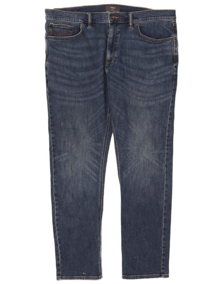Marks & Spencer Ανδρικό Slim Jeans W40 L31 Blue Cotton