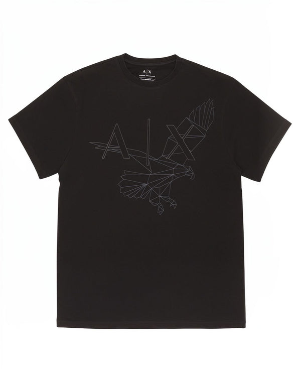 Armani Exchange Ανδρικό T-Shirt κανονικό γραφικό Top Small Black Geometric