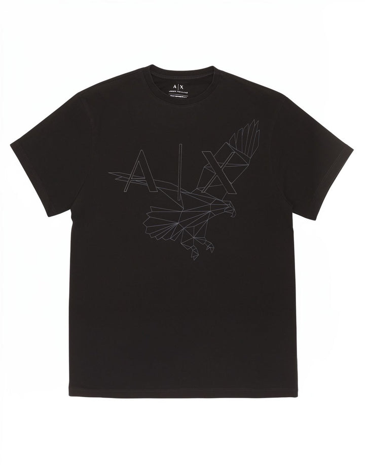Armani Exchange Ανδρικό T-Shirt κανονικό γραφικό Top Small Black Geometric