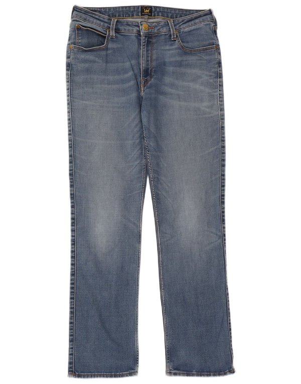 Lee Womens Marion Straight Jeans W31 L31 Blue Cotton