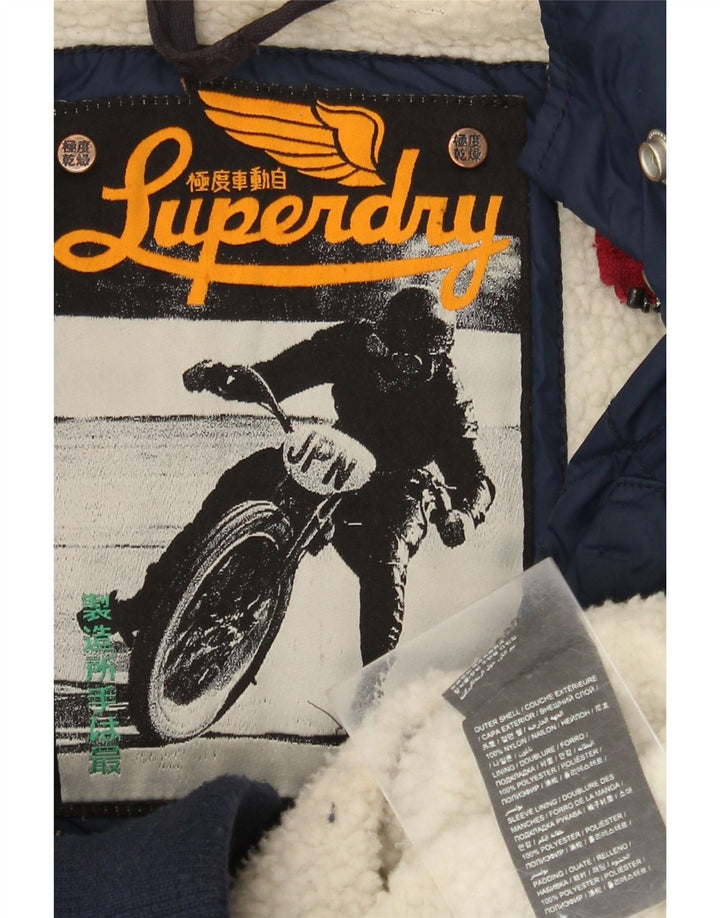 Superdry γυναικείο καπιτονέ μπουφάν UK 14 Medium Navy Blue Nylon