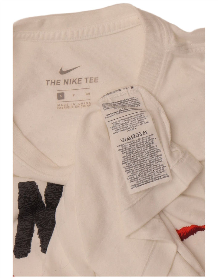 Ανδρικό γραφικό μπλουζάκι Nike, μικρό λευκό βαμβακερό