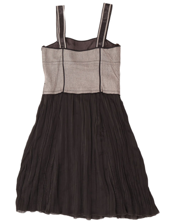 Vintage Γυναικείο Slip Dress UK 16 Large Black Colorblock Viscose