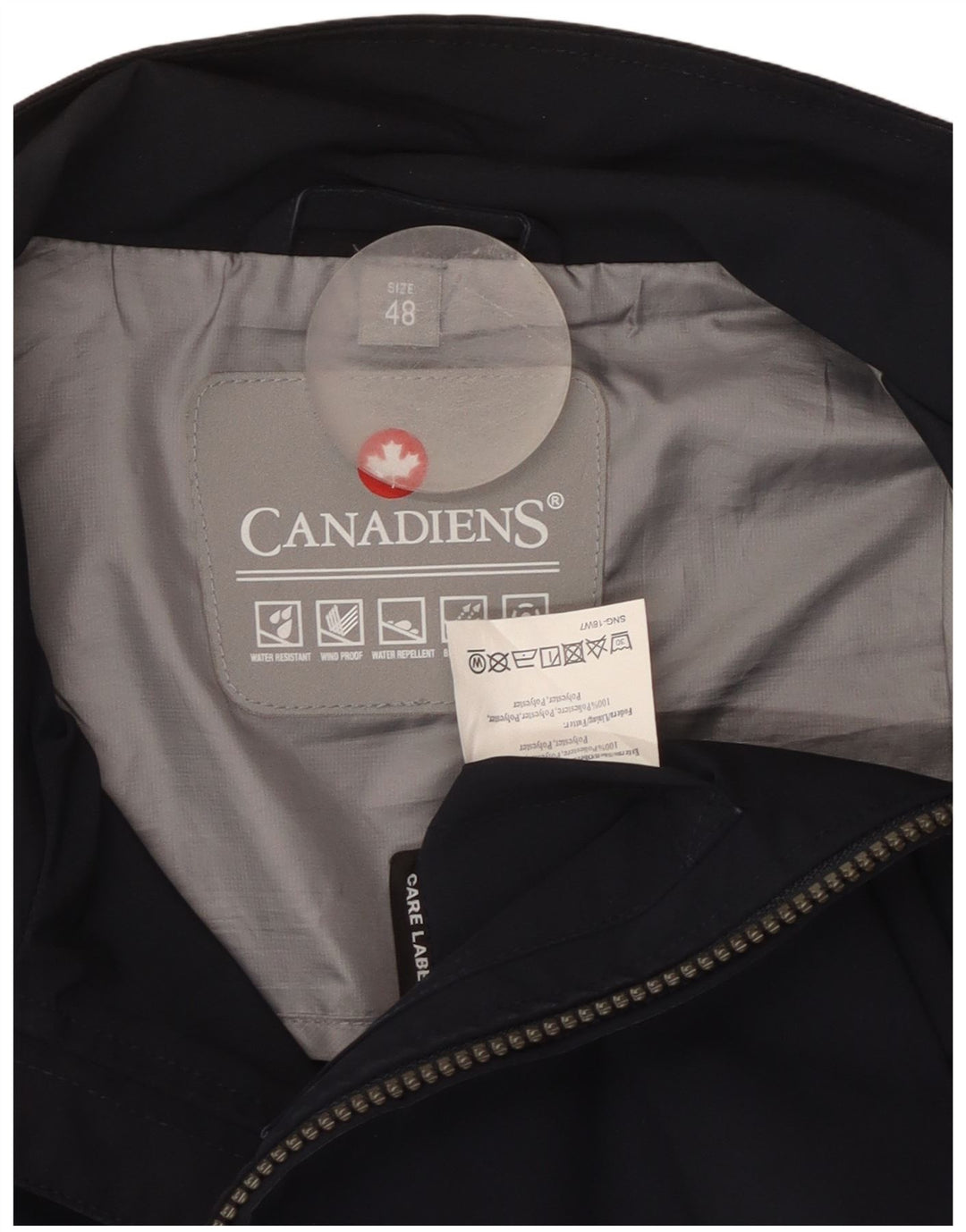 Canadiens Mens Bomber Jacket IT 48 Medium Navy Blue Polyester