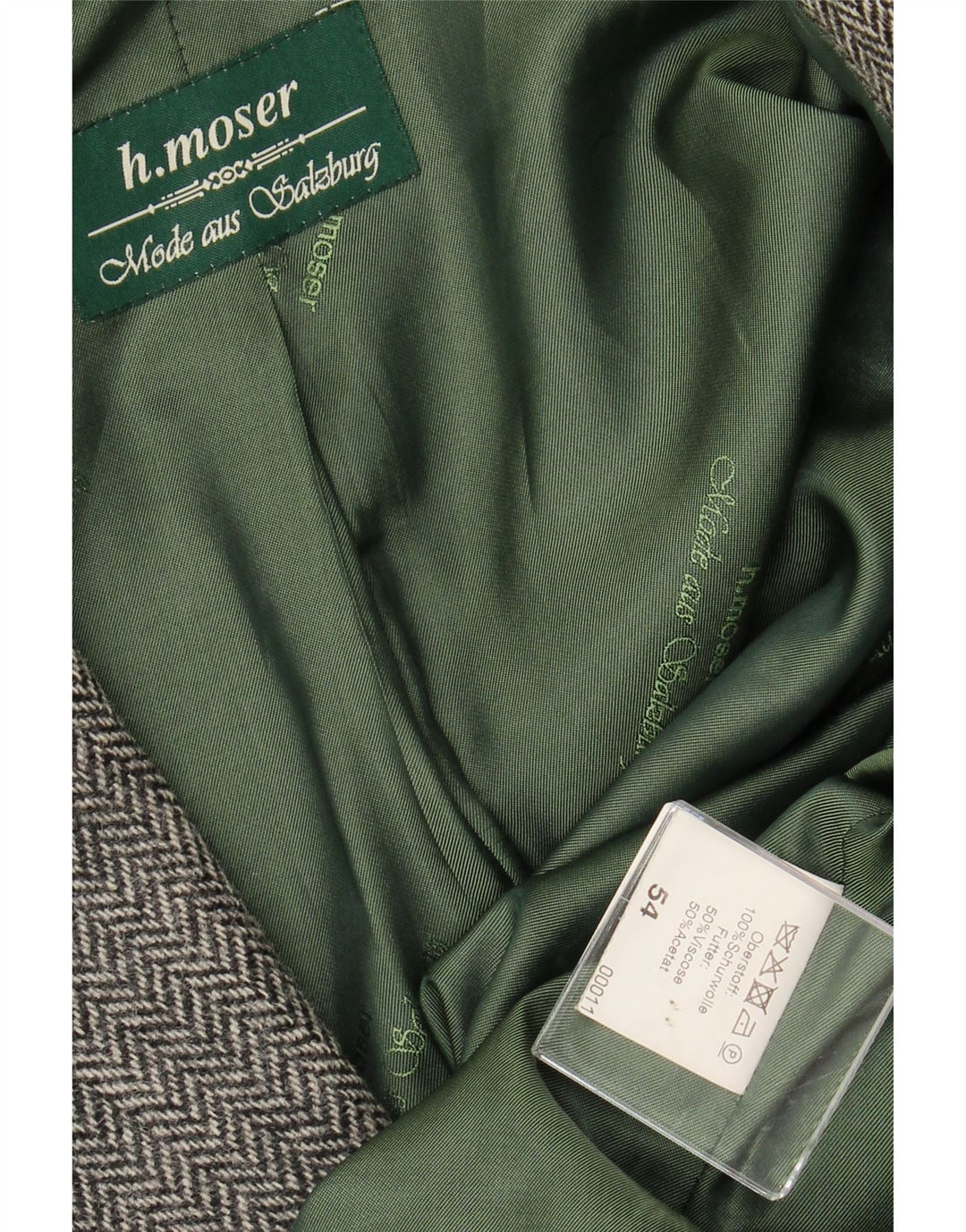 H.MOSER Ανδρικό σακάκι μπλέιζερ με 3 κουμπιά EU 54 2XL Γκρι μαλλί ψαροκόκαλο