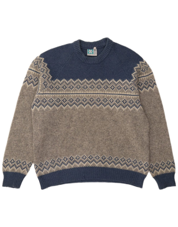 Norsewear Ανδρικό πουλόβερ με λαιμόκοψη UK 42 Large Grey Fair Isle Wool