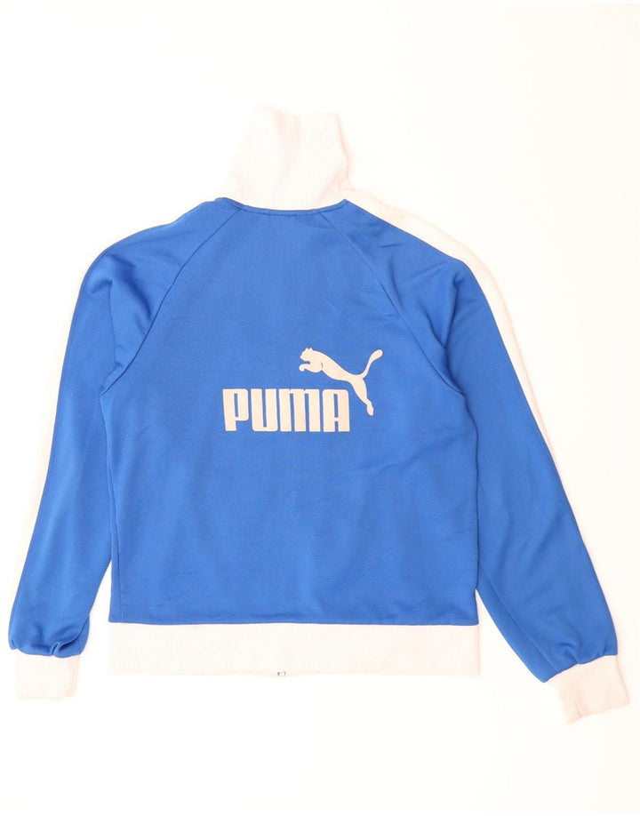 Γυναικεία αθλητική φόρμα PUMA γραφικά Top Jacket UK 16 Large Blue Colourblock