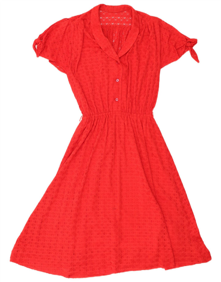 Vintage γυναικείο φόρεμα A-Line UK 8 Small Red