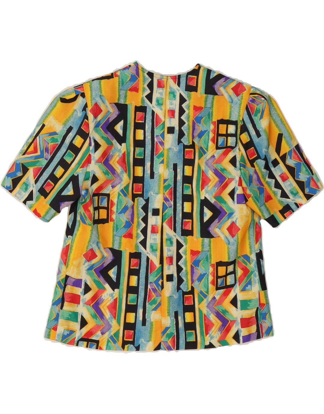 DAMART Womens 4 Button Blazer Jacket UK 12 Medium Multicoloured Geometric Vintage Damart and Second-Hand Damart from Messina Hembry 