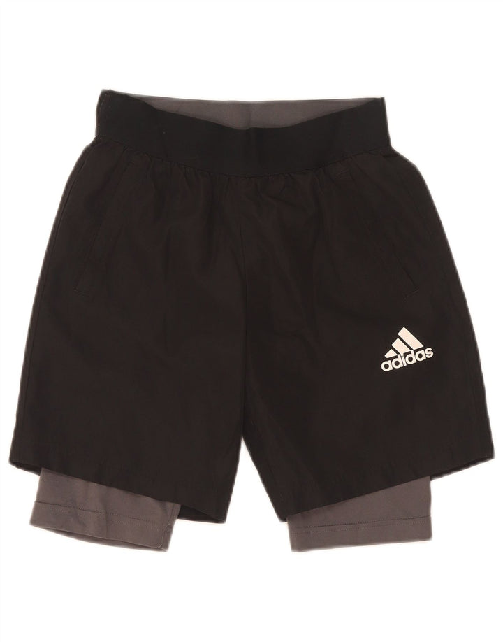 Adidas Boys Climalite Σορτς 9-10 ετών Μικρό Μαύρο Πολυεστέρα
