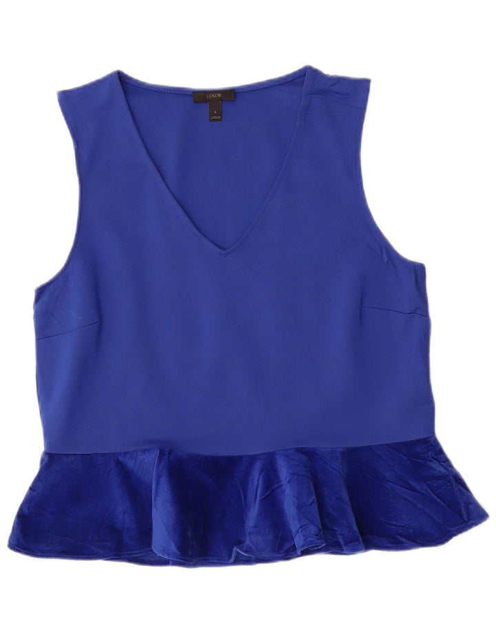 J. CREW Γυναικεία Αμάνικη Μπλούζα Τοπ UK 14 Μεγάλη μπλε βισκόζη