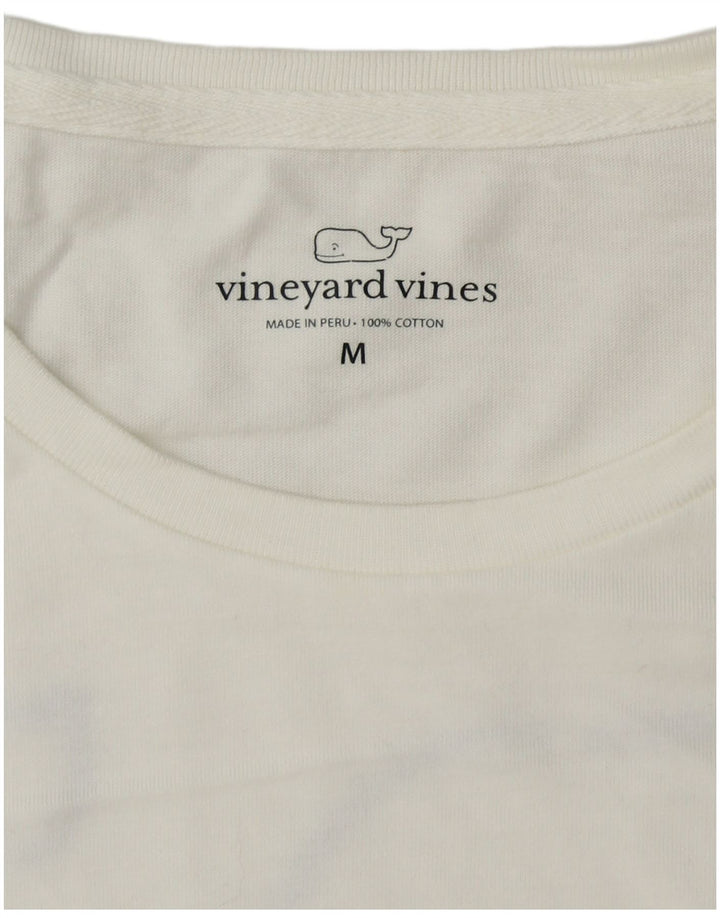 VINEYARD VINES Ανδρικό γραφικό τοπ Μακρύ μανίκι μεσαίο λευκό βαμβακερό