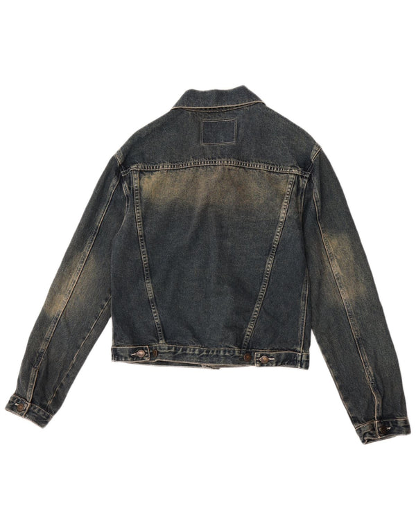 Vintage Γυναικείο Τζιν Μπουφάν UK 14 Medium Navy Blue Cotton