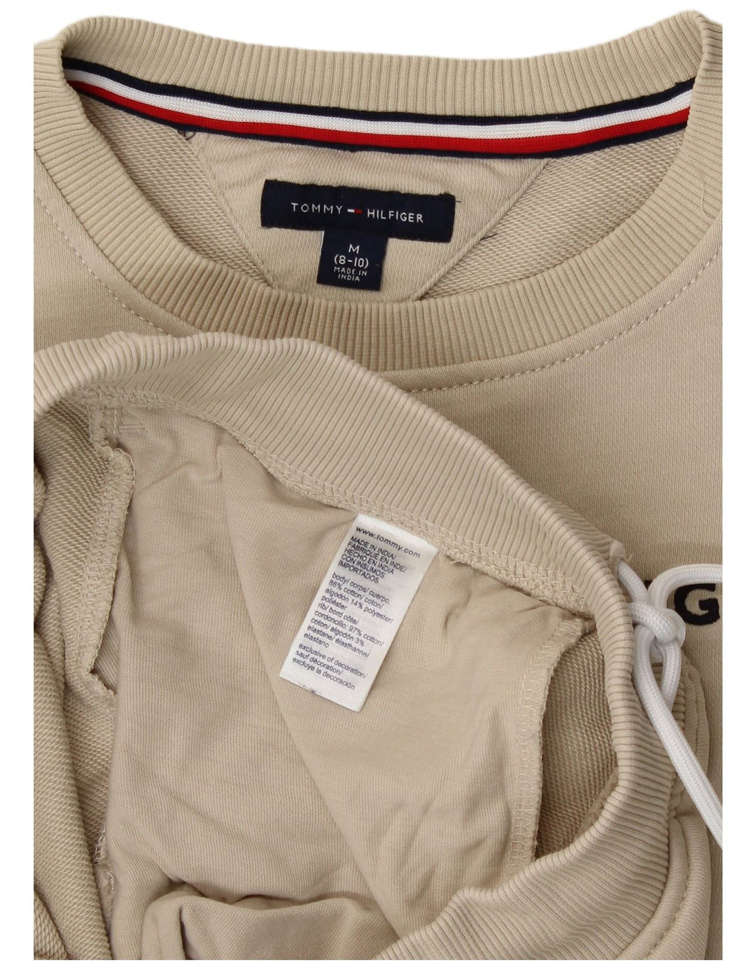 TOMMY HILFIGER Boys Graphic Full Tracksuit 8-9 Years Medium  Beige Cotton