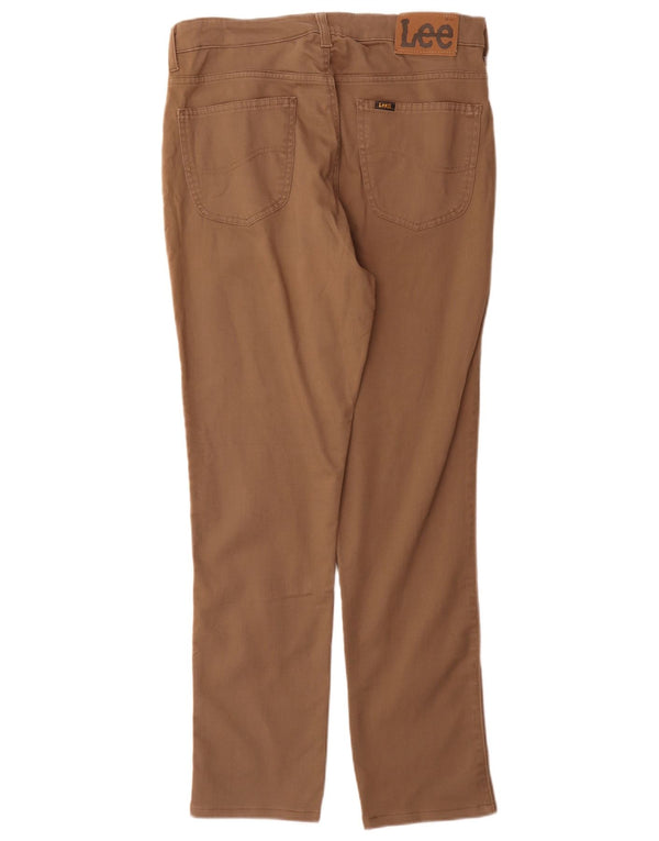Lee Womens Dallas Slim Casual Παντελόνι W34 L30 Καφέ Βαμβακερό