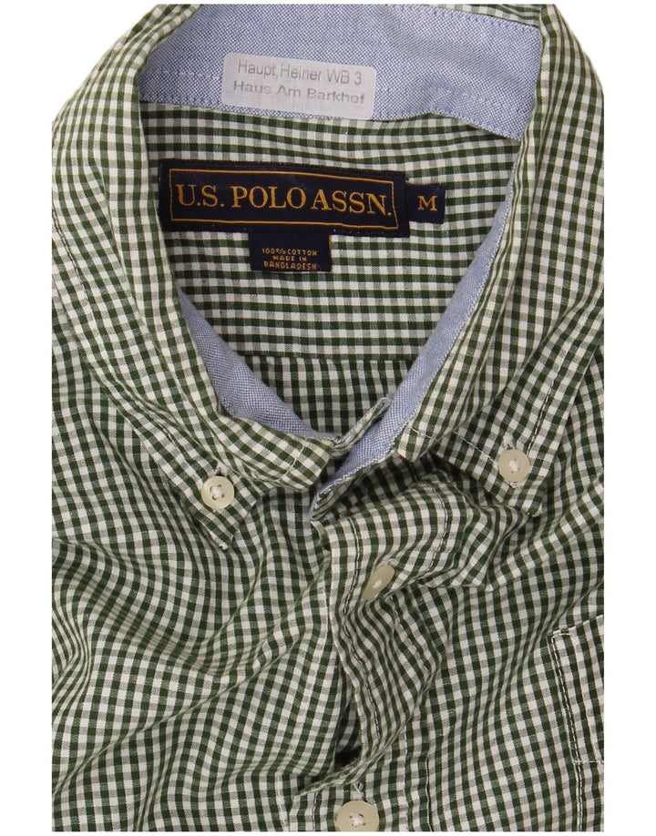 US POLO ASSN. Ανδρικό πουκάμισο από βαμβακερό μεσαίο πράσινο Gingham